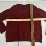 Forever 21  Women Small Burgundy Textured Crew Neck Long Sleeve Pullover Sweater Photo 5