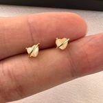 Small Mini Love Heart Stud Earrings for Women Gold Photo 3
