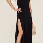 Halston Heritage Halston Dana Jersey Navy Blue Dress Gown 2 Photo 0