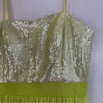 Cache Bright Green Sequin Chiffon Strapless High-Low Maxi/Mini Dress Size 4 Lime Photo 5