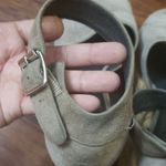 Stuart Weitzman  Grey Chic Feminine Summer Suede Wedge Platform Sandals Size 7 Photo 4