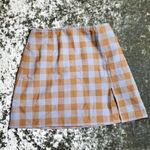 Aritzia Sunday Best Plaid Blue/Tan Mini Skirt Photo 0