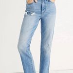 Madewell Classic Straight High Rise Distressed Jeans with Raw Hem Size 24 Photo 0