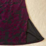 Lucy in the Sky - Purple & Black Floral Velvet One Bell Sleeve Mini Dress- Size L Photo 6