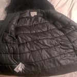 BCBGeneration BCBG Black Parka XS Mid-Length Faux Fur Hood Designer Luxury Puffer Coat Jacket Photo 2