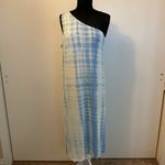 Time & Tru β€οΈβπ₯ NWT Blue/White Tie Dye Print One Shoulder Midi Dress Size XXL/20 Photo 3