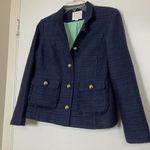 Sail To Sable  blue knit tweed button down cropped jacket size Medium Photo 1