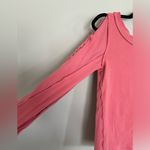 Free People  Daisy Chain Cuff Long Sleeve Ribbed Cold Shoulder Top  Sz Med Photo 6