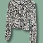ZARA  animal print cropped tie front long sleeve top peplum Photo 1