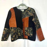 Freestyle Blazer Coat Embroidery Patchwork Tapestry Beaded Grannycore Size Small Black Photo 0