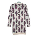 English Factory 100% Cotton Long Sleeve Paisley Mini Knit Sweater Dress Small Photo 8