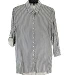 Baukjen Shirt Dress 6 Blue White Stripe Button Tie Belt Modern Nautical Preppy Photo 3