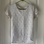Market & Spruce  Ivory Patterned Short Sleeve Top / M18 Photo 0