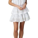 Maia Bergman Mery Dress White Eyelet Lace Mini Flutter Ruffle Layers Medium Photo 8