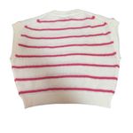 SheIn Slouchy Knit Sweater Vest White With Pink Stripe Preppy Girlie Size M New Photo 3
