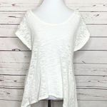 Almost Famous White Crochet Sleeve Flared Hem Knit Burnout Top Size Small Photo 1