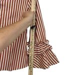 HARSHMAN SHIRT WOMEN’S XS BROWN STRIPED BUTTON DOWN FLARED SLEEVE COTTON NWT Photo 6