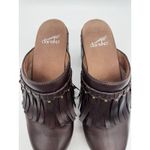 Dansko Deni Mules Clogs Shoes Womens Size US 39 EU Brown Leather Fringe Photo 6