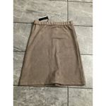 T Tahari Tahari Faux Suede Button Front Midi Skirt Desert Dune Size M Photo 2