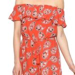 Honey Punch Rose Ruffle Off Shoulder Boho Romper Photo 0