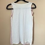Loft  striped ruffle neck business casual tank top blouse Photo 4