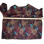 Catherines  Black Label Paisley Leopard Print Blouse 4X Lightweight Sheer Fall Photo 7
