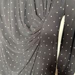 CHAPS Black Polka Dot Long Sleeve Ruched Sheath Dress - Women's Sz L Photo 4