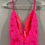 La Femme  30663 Prom Dress Neon Pink Lace Trumpet Gown 2 Photo 7