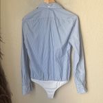 Veronica Beard  blue and white striped collared button down bodysuit Photo 7
