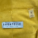 Bagatelle  Faux Suede Drape Moto Jacket Blazer Open Front Yellow, Size‎ Small Photo 3