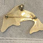 Vintage Alpaca Mexico Silver Abalone Dolphin Pin Brooch Photo 3