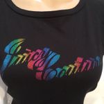 Juicy Couture Black Rainbow Pride Graphic Puff Short Sleeve crew Tee shirt NEW Photo 5