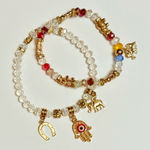 Gold and Crystal Beaded Bracelets (Set F) Photo 0