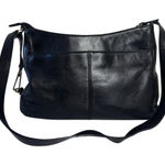 Etienne Aigner  Black Leather Shoulder Bag Purse Silver Hardware Everyday Purse Photo 0