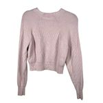 Free People Women’s Size XS Sweater Crew Neck Ribbed Stretch Pink Cropped Boho Photo 1