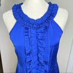 Francesca's Francesca’s Collections Blue Short Dress Center Ruffle Size Small Photo 2