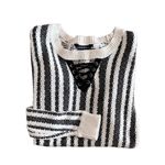 Rock & Republic  | Black & Cream Striped Sweater Photo 2