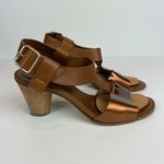 AGL Attilio Giusti Leombruni Heels Sandals 5.5 Brown Copper Patent Leather 35.5 Photo 2