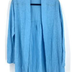 J.Jill Women's Knit Love Linen Open Front Portofino Cardigan Blue Size Medium Photo 0