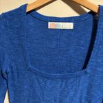 Free People  Beach Tanya Sweater Maxi Square Neck Blue- Size XS Photo 5