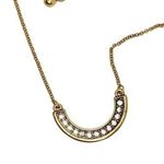 Handmade Gold-Tone Rhinestone Arch U Necklace Photo 1