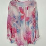 Soft Surroundings  Bed of Roses Floral Watercolor Top Size Medium NWT Photo 7