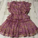 MISA Los Angeles  Pink Lillian Split Neck Floral Ruffle Mini Dress Size XS Photo 7