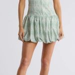 Lush Clothing Lush White and Green Patterned Fabric Photo 0