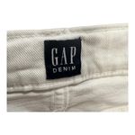 Gap  White Denim Mini Skirt Size 27 Raw Hem High Rise‎ Jean Skirt Photo 2