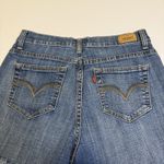 Levi's Med Wash High Rise Raw Hem Mom Perfectly Slimming 512 Denim Short 10β # Photo 4