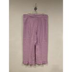 Anthropologie Maeve Pants Womens 34 Purple The Colette Ruffle Hem Cropped Back Zip Pockets Photo 4