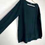 NYDJ Long Sleeve Split Back Slight Boatneck Soft Comfy Sweater Ribbed Detail Lg Photo 1