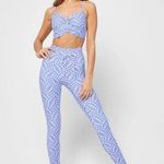 l*space L* Blue and White Checkered Leggings Photo 0