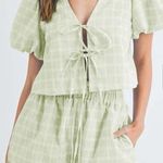 Mabel Mable Green Plaid Shorts Set Photo 0